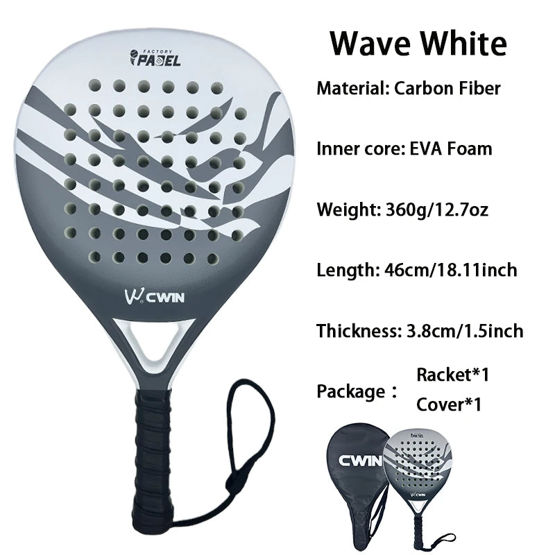 Cwin Carbon Fiber Padel Racket with EVA Foam Face