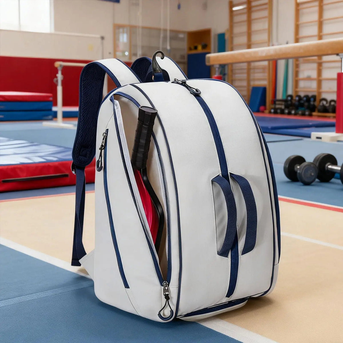 Nylon Padel Backpack with Multiple Compartments