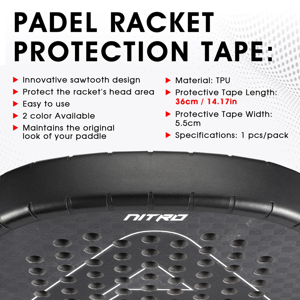 Padel Racket Protection Tape Transparent
