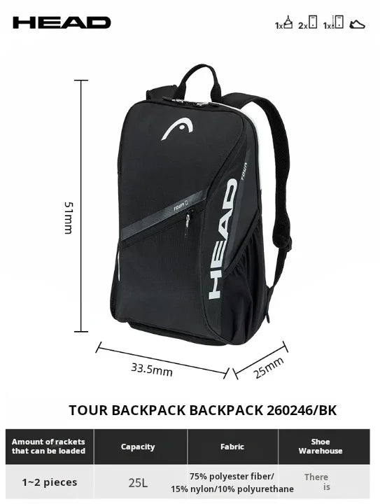 Double Shoulder Padel Racket Backpack Bag 2-Pack