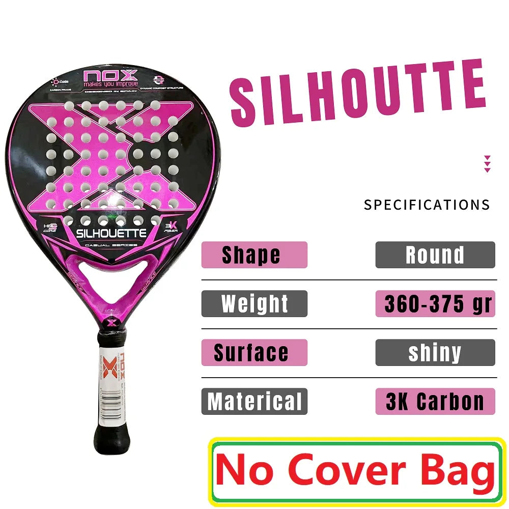 NOX Pala Padel Racket Carbon Fiber 4 3/8 Grip Size