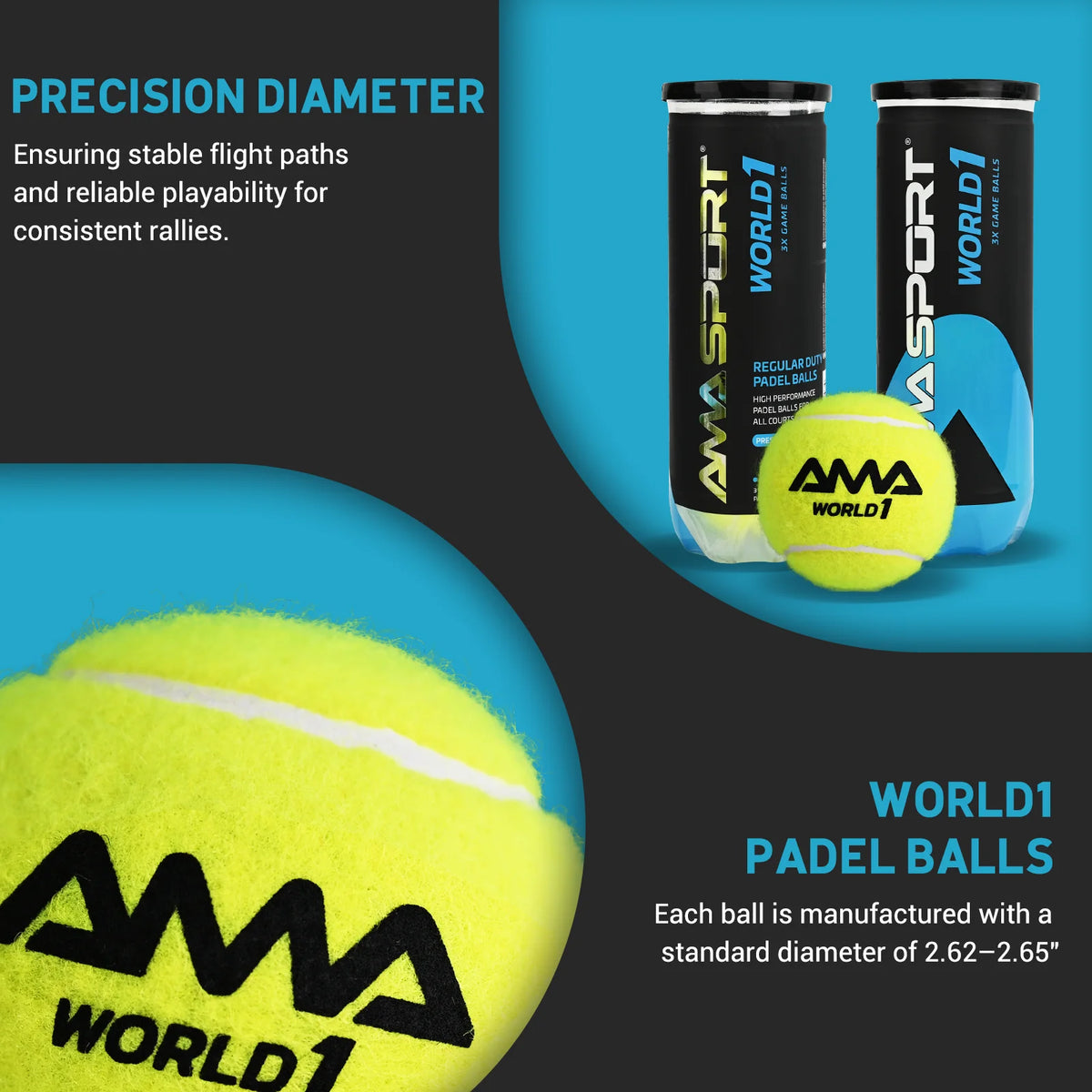 Professional Competition Padel Balls 3 Pack