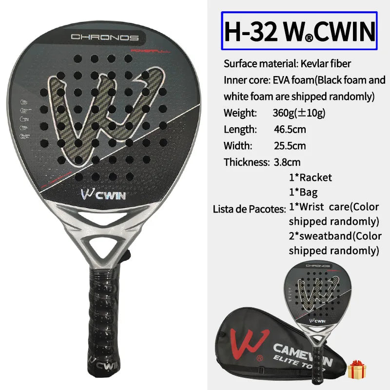 Kevlar Fiber Padel Racket 25cm Face Size