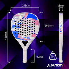 White Padel Racket Carbon Fiber EVA Foam