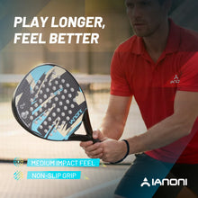 Sky Blue Padel Racket Carbon Fiber