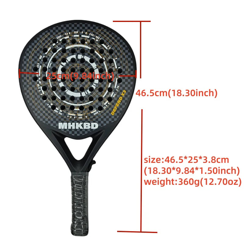 Carbon Fiber Padel Racket 47cm for Adults