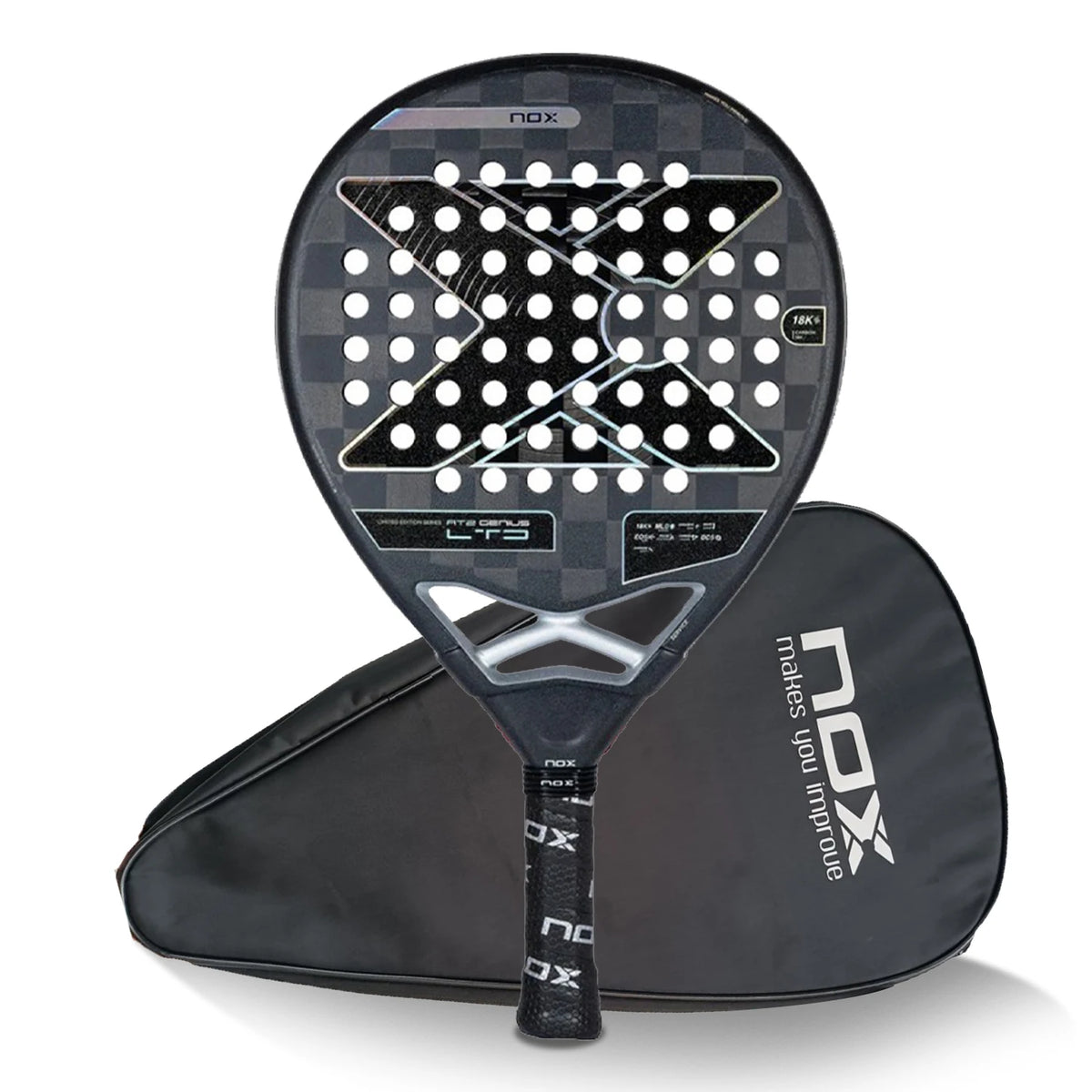 NOX Padel Racket Carbon Fiber 4 3/8 Grip