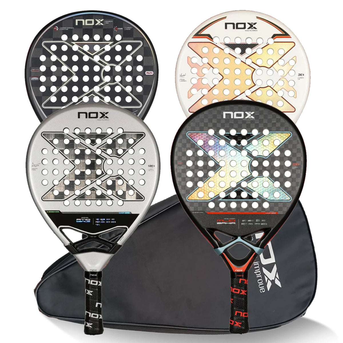 Nox Padel Racket 320-330g Carbon Fiber Grip