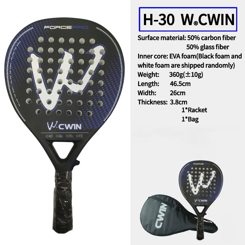 Carbon Fiber Padel Racket 46 cm with EVA Foam Core
