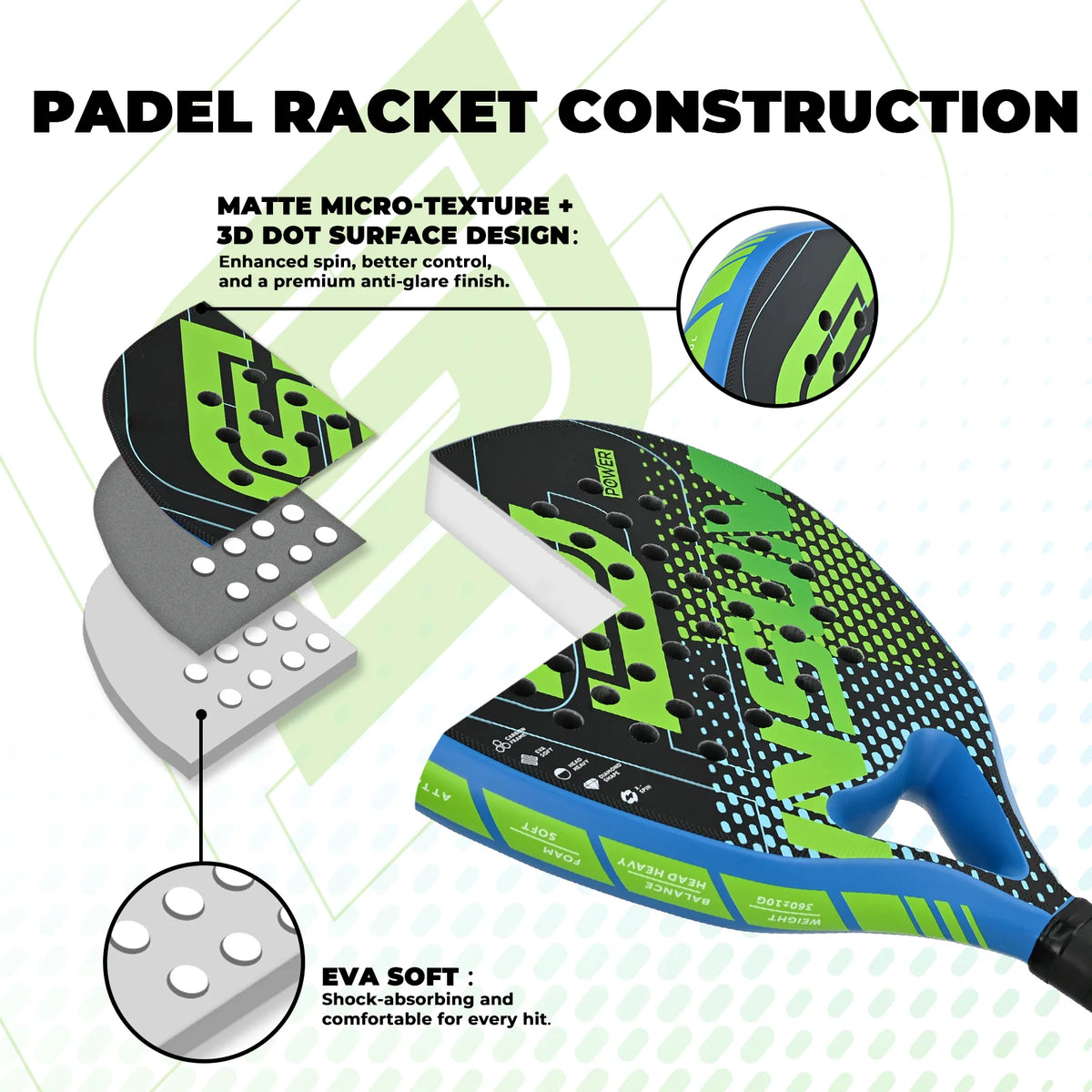 Carbon Fiber Padel Racket for Adults