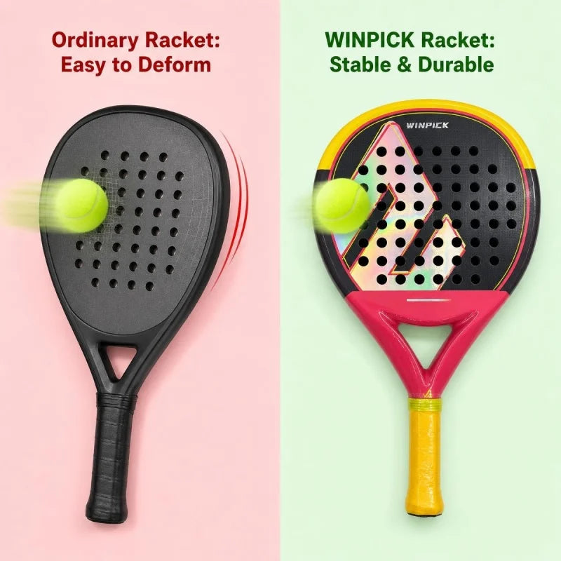Carbon Fiber Padel Racket 45.5 cm with Carry Bag