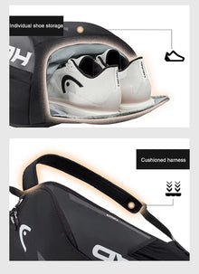 Large Capacity Padel Backpack with Shoe Compartment