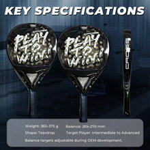 2026 Padel Racket 18k Carbon Fiber