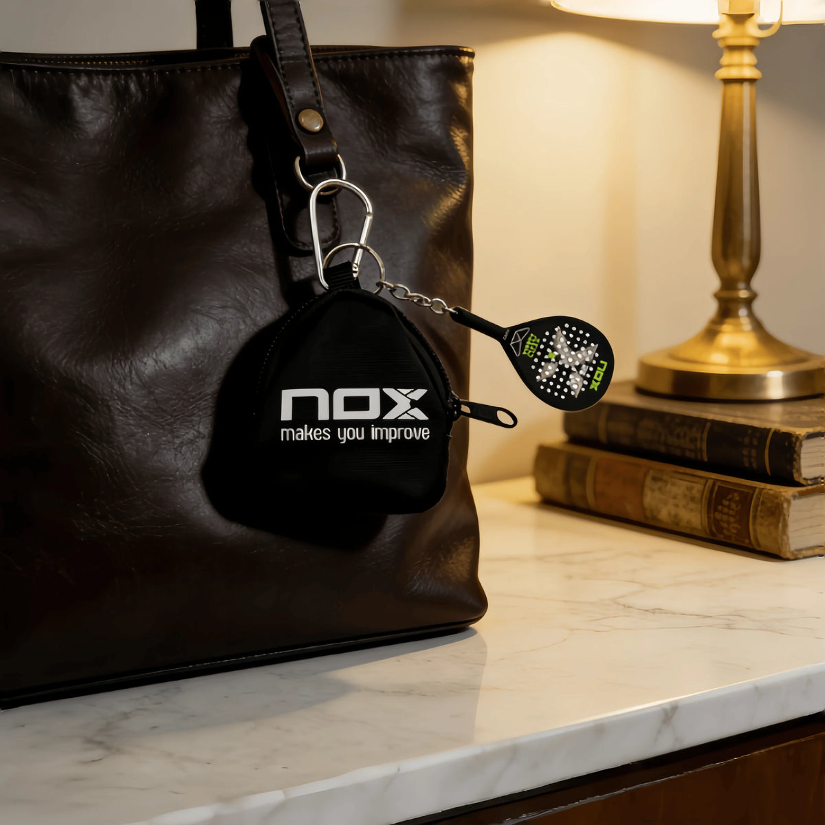 Padel Racket Keychain and Small Wallet Set
