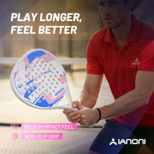 White Padel Racket Carbon Fiber EVA Foam
