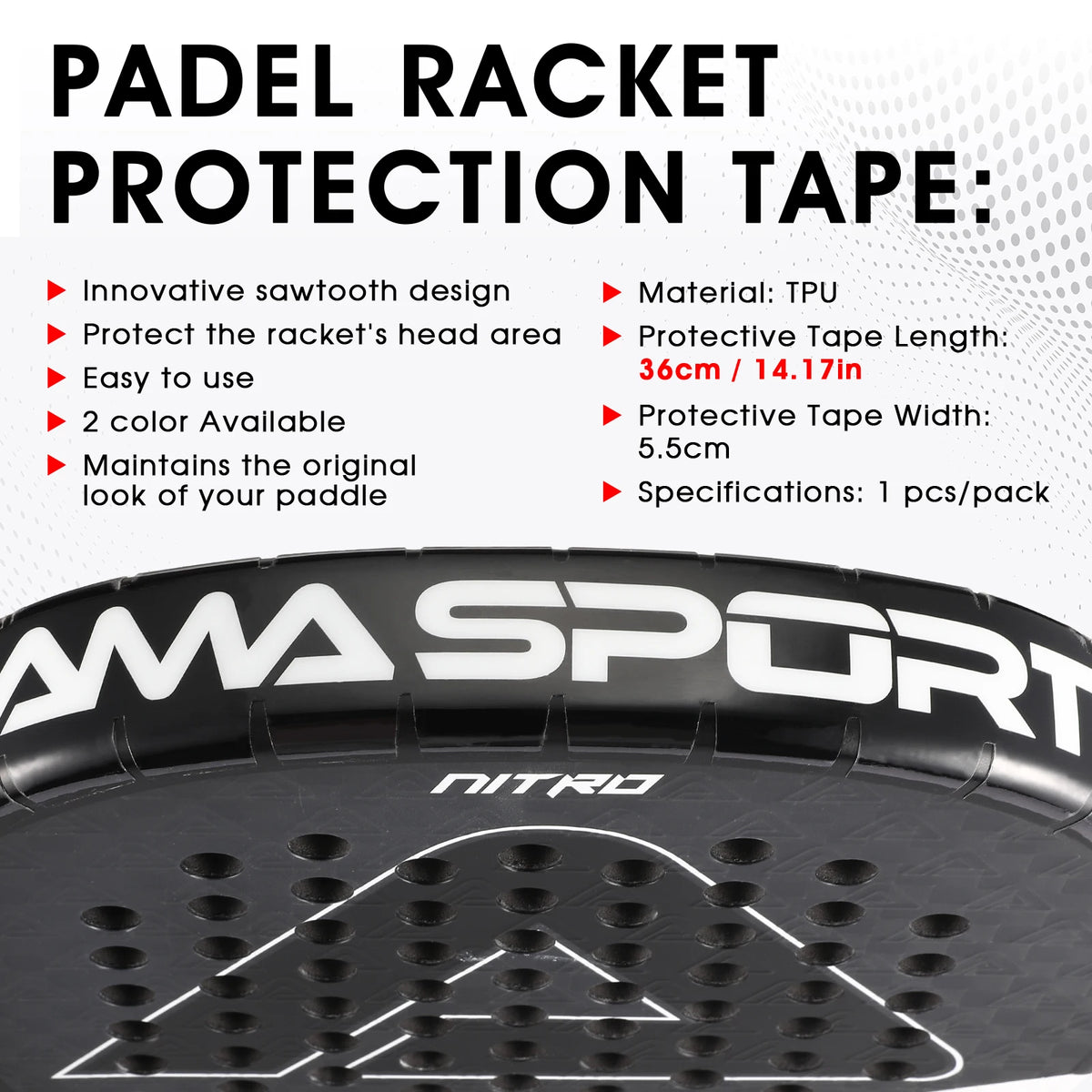 Transparent Padel Racket Protector Pack of 3 or 5