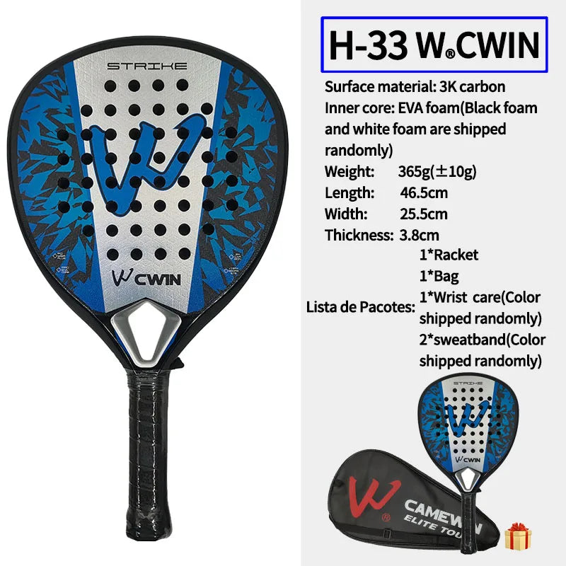 3K Carbon Fiber Padel Racket 25cm Face Size