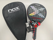 NOX AT10 ML10 anglies pluošto padelio raketė, 4 3/8 dydžio rankena