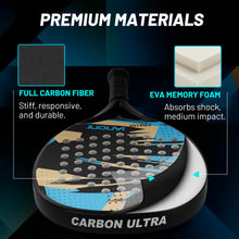 Sky Blue Padel Racket Carbon Fiber