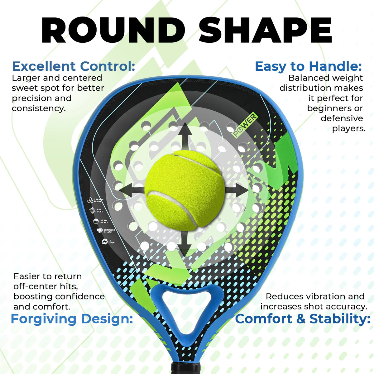 Carbon Fiber Padel Racket for Adults