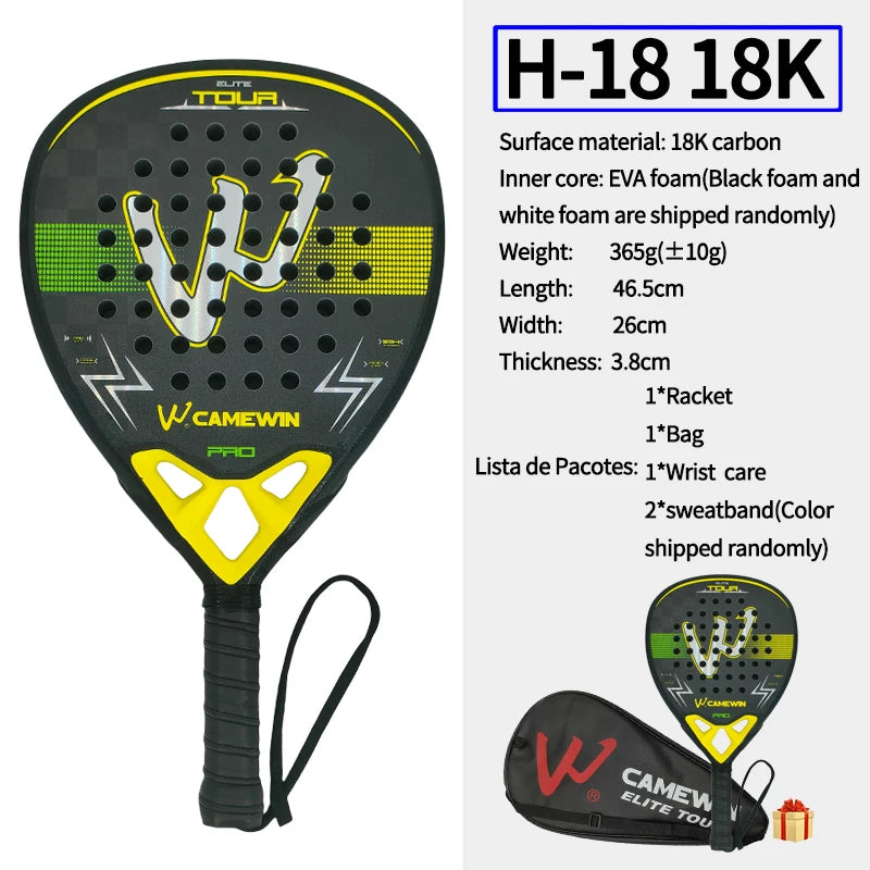 18K Carbon Fiber Padel Racket 26cm x 46.5cm