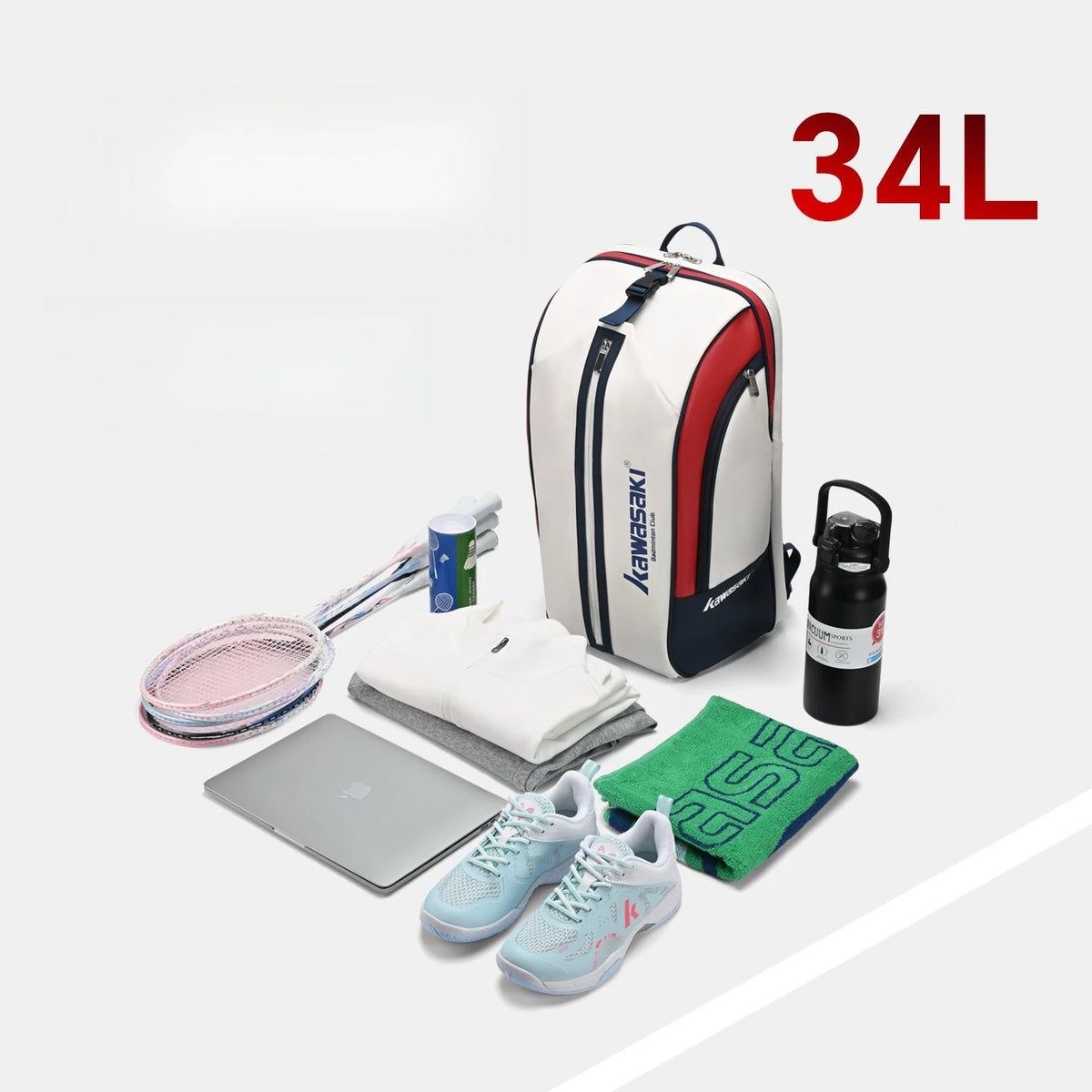 Kawasaki Polyester Padel Backpack with Shoe Compartment