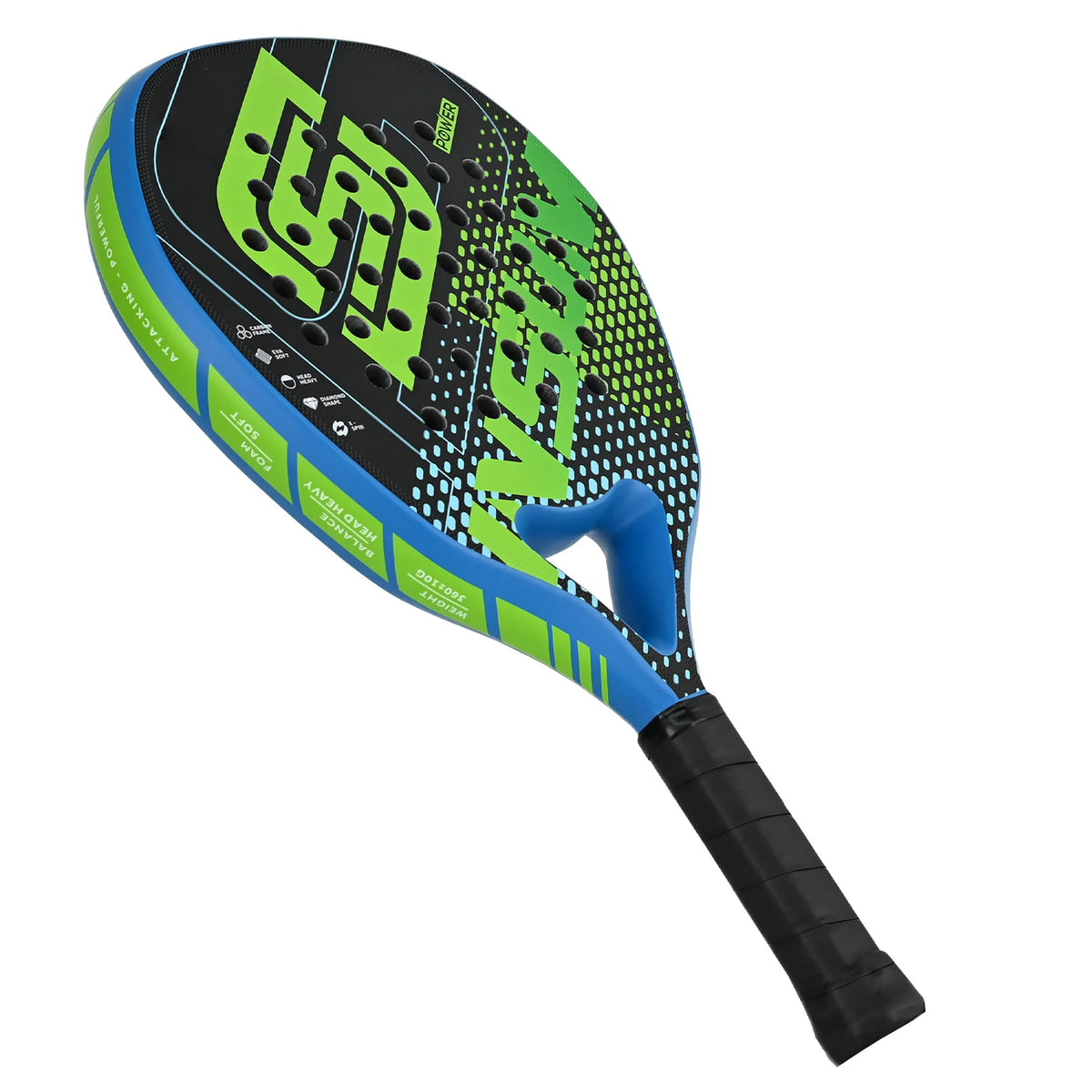 Lightweight Padel Racket 45.5 cm with Anti-Vibration System