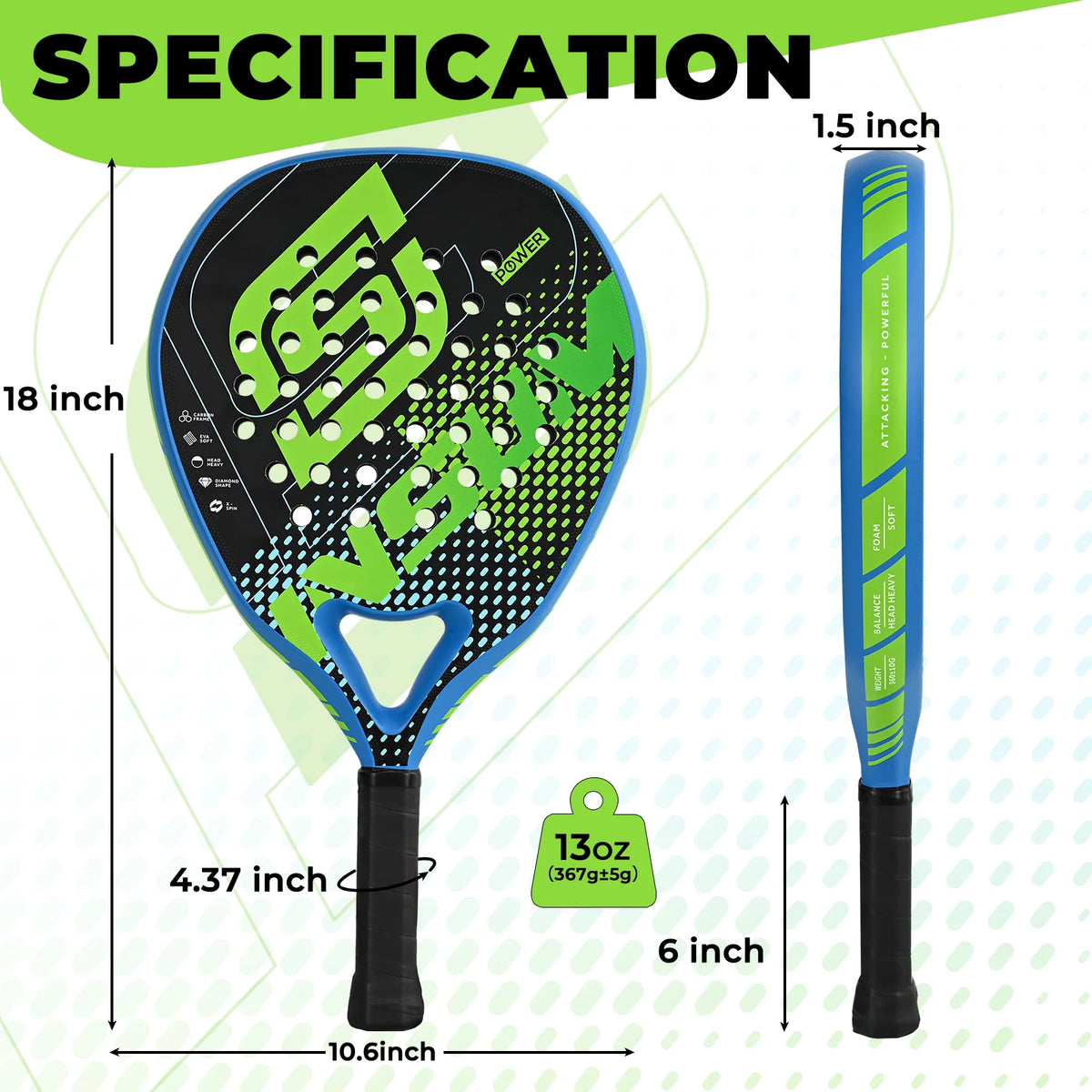 Carbon Fiber Padel Racket for Adults