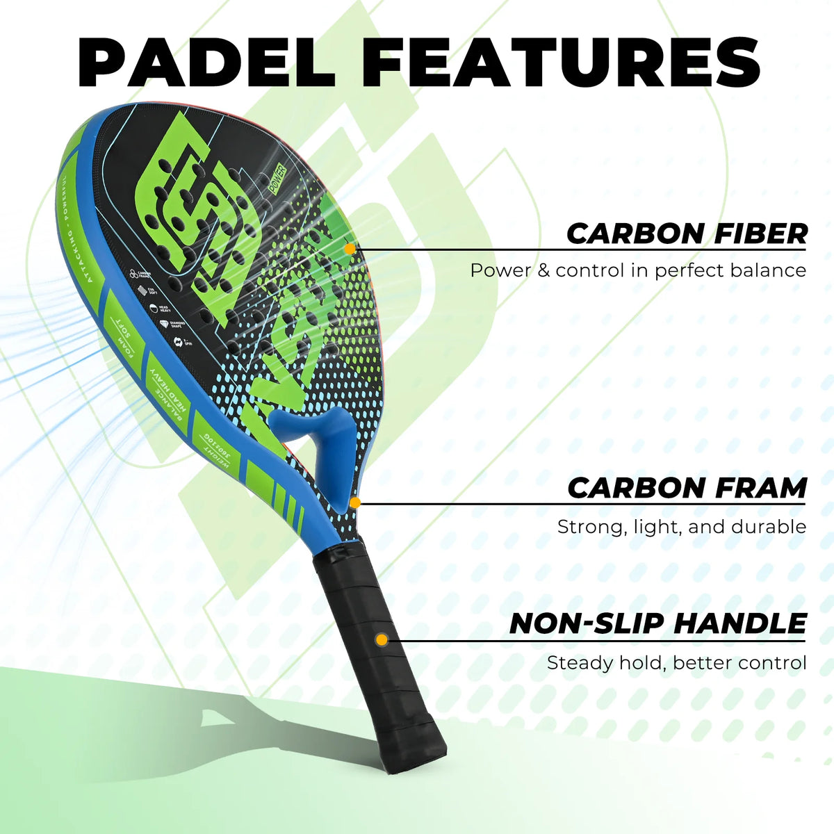 Carbon Fiber Padel Racket for Adults