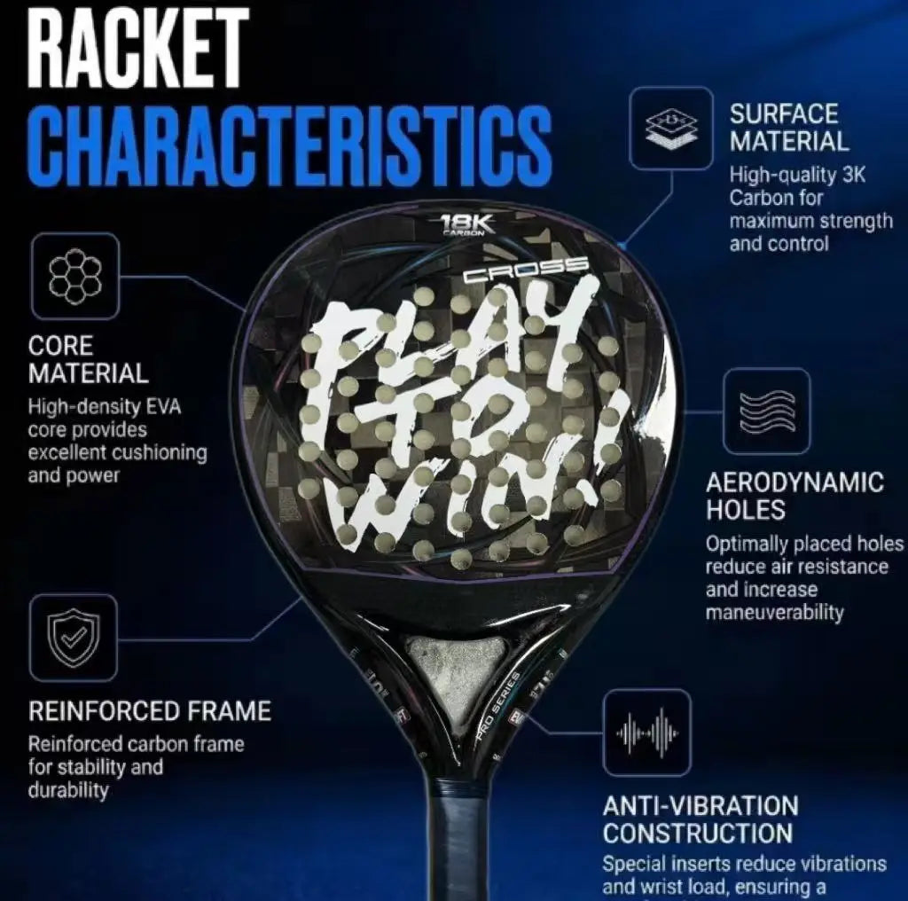Carbon Fiber Padel Racket 46 cm