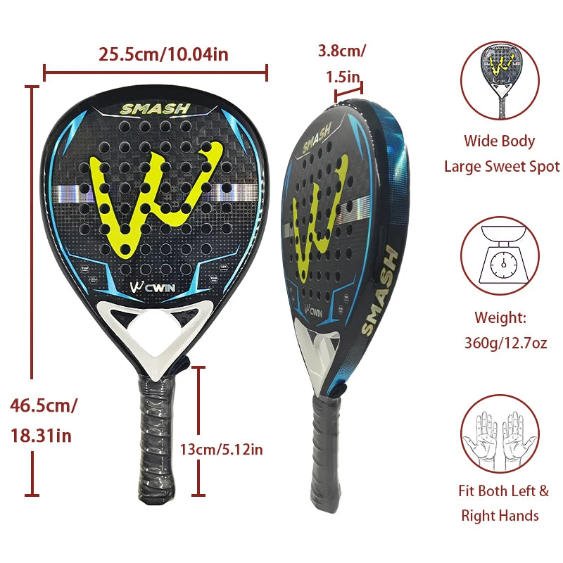 12K Carbon Fiber Padel Racquet with Bag Cover