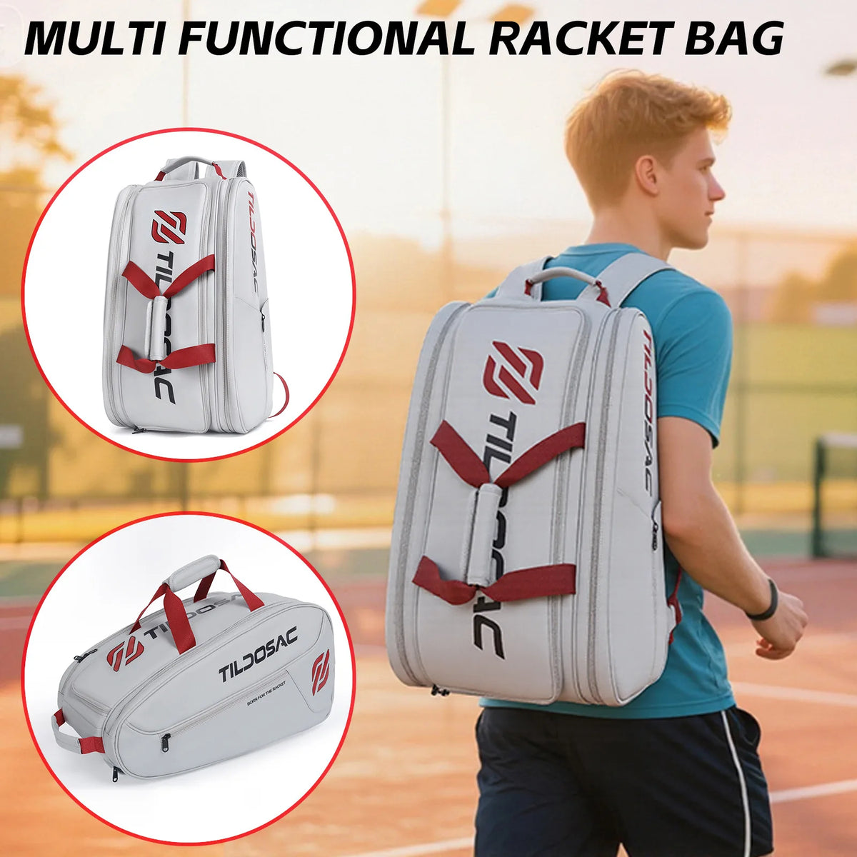 Microfiber Padel Backpack for Rackets