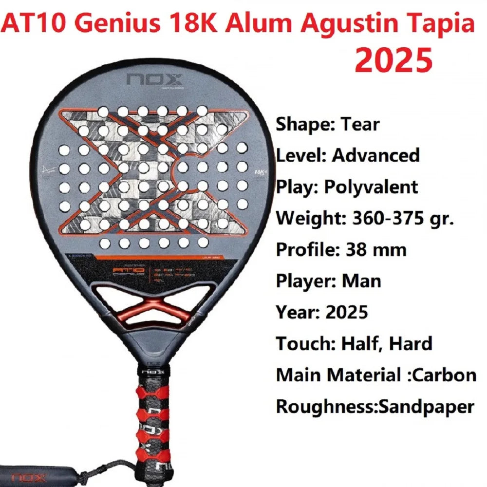 NOX Pala Padel Racket Carbon Fiber 4 3/8 Grip Size