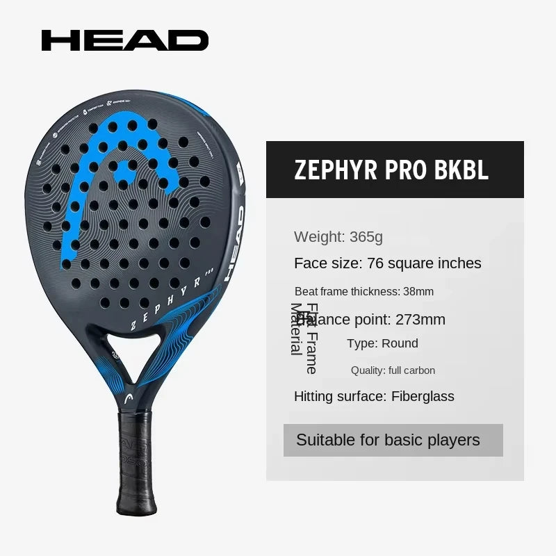 Carbon Fibre Padel Racket 4 3/8 Grip Size