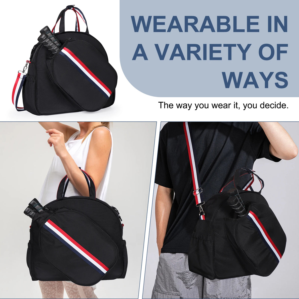 Nylon Adjustable Padel Backpack
