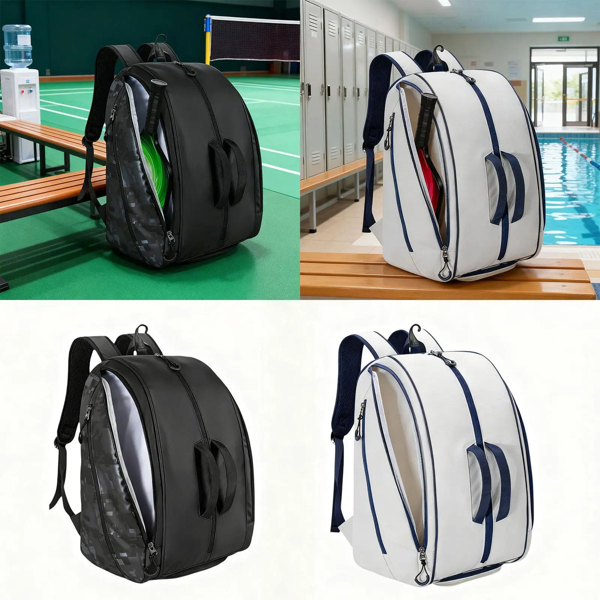 Nylon Padel Backpack with Multiple Compartments
