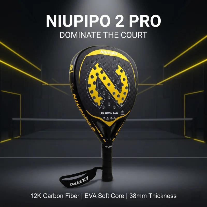NIUPIPO Padel anglies pluošto lašo formos raketė