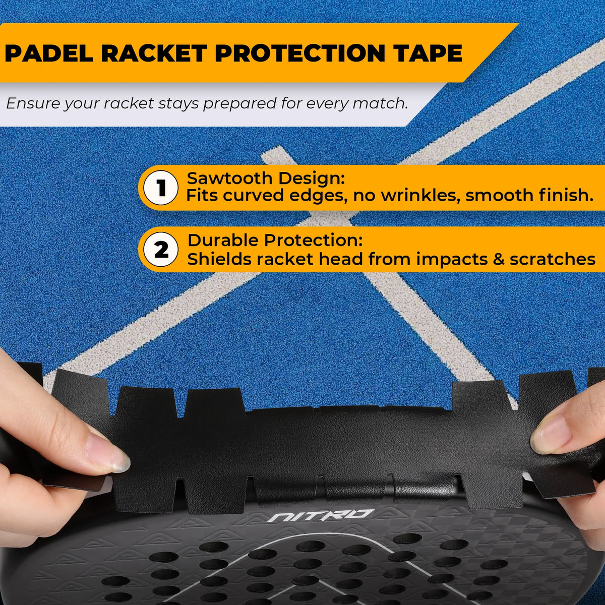 Padel Racket Head Protection Tape