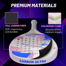 White Padel Racket Carbon Fiber EVA Foam