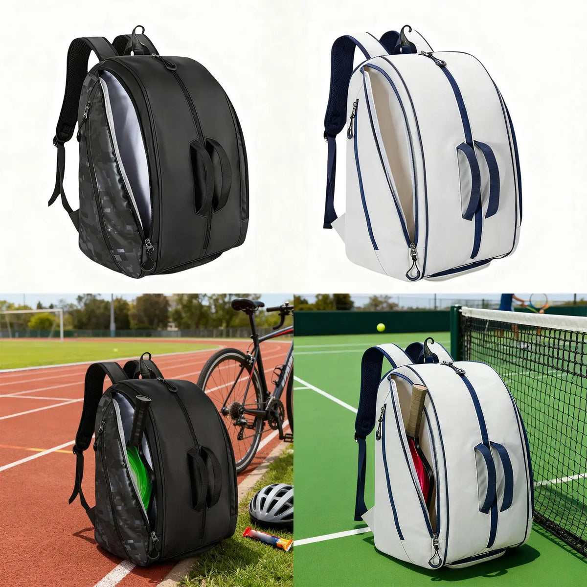 Nylon Padel Backpack with Multiple Compartments