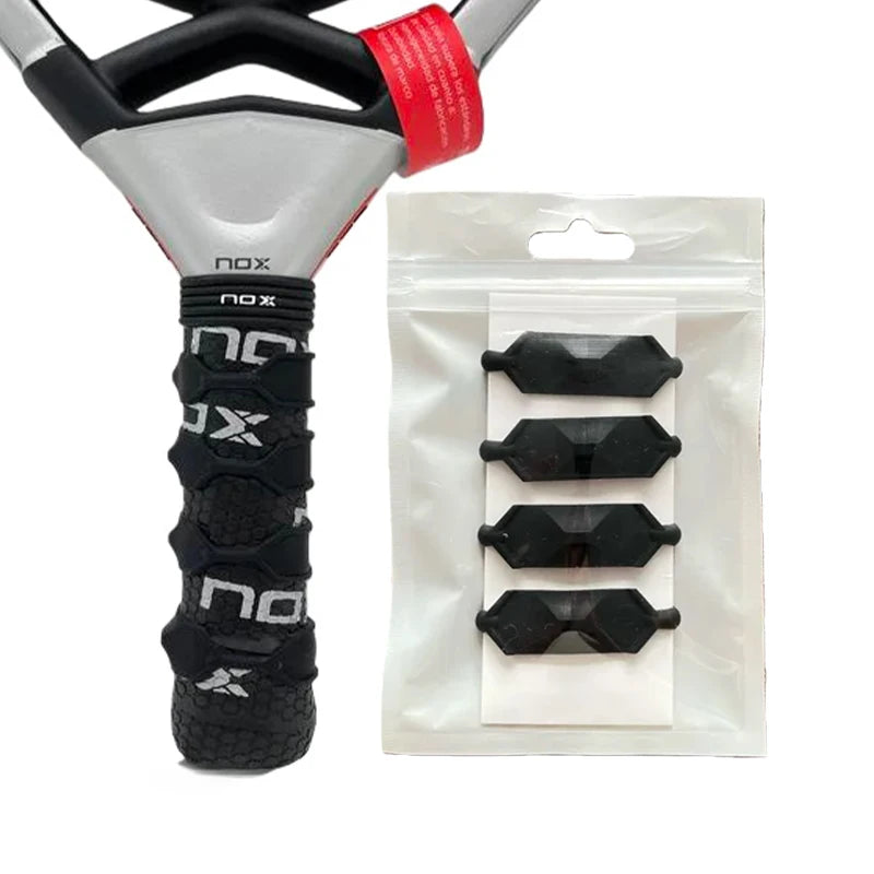 Padel Racket Grip Enhancer Rings, Rubber, 4-Pack