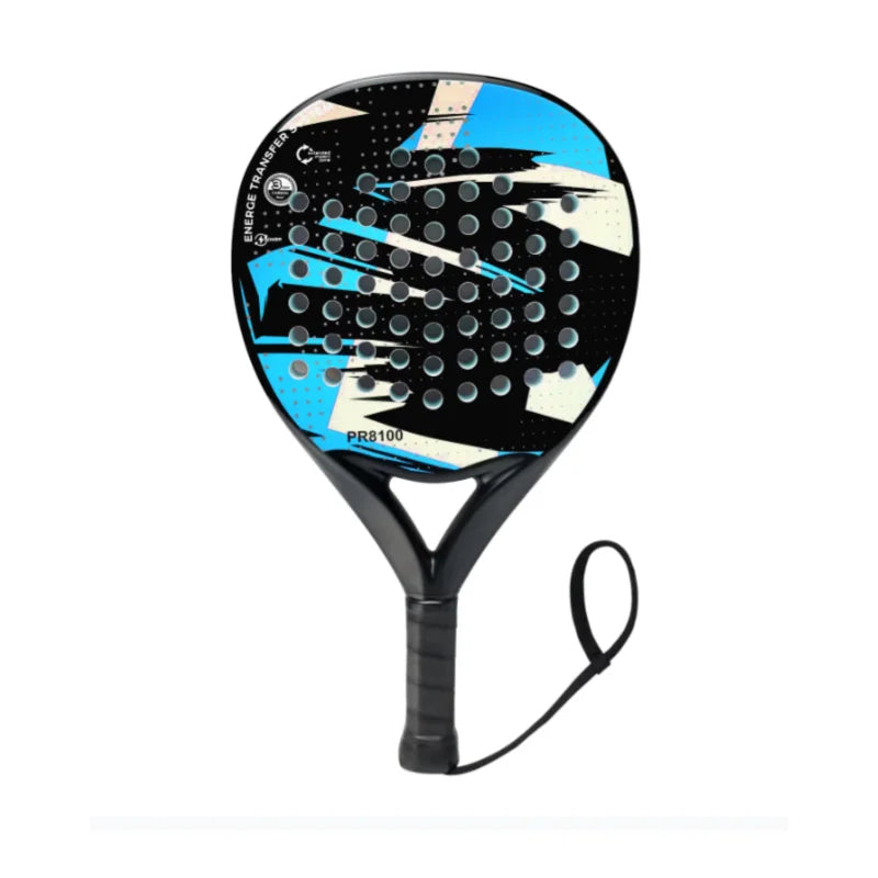 Sky Blue Padel Racket Carbon Fiber