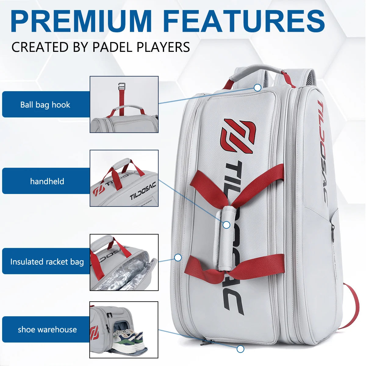 Microfiber Padel Backpack for Rackets