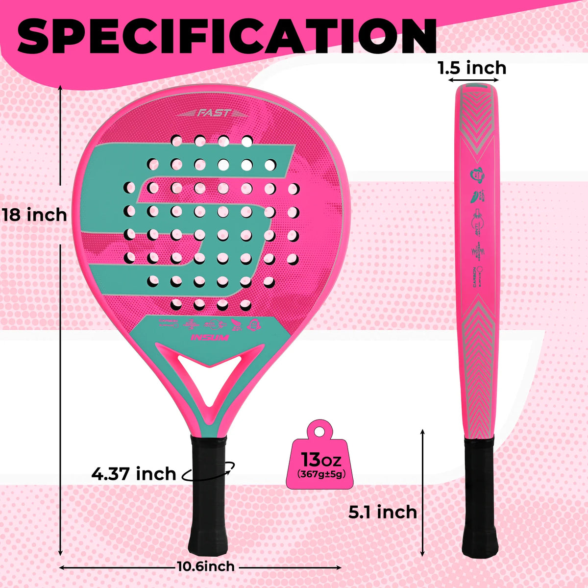 Carbon Fiber Padel Racket with EVA Foam Core