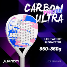 White Padel Racket Carbon Fiber EVA Foam