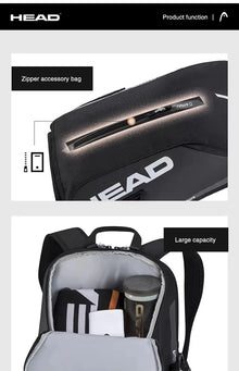 Large Capacity Padel Backpack with Shoe Compartment