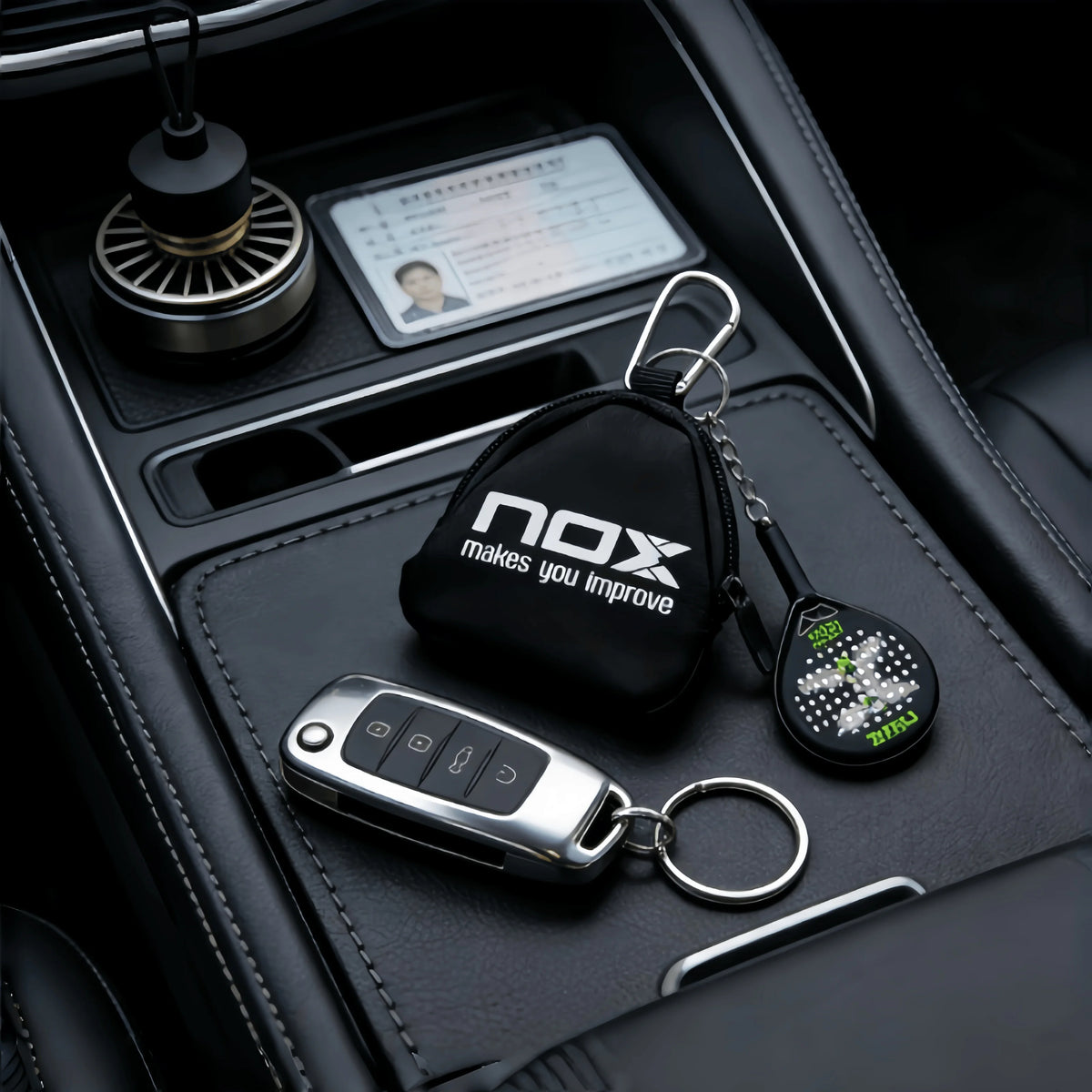 Padel Racket Keychain and Small Wallet Set