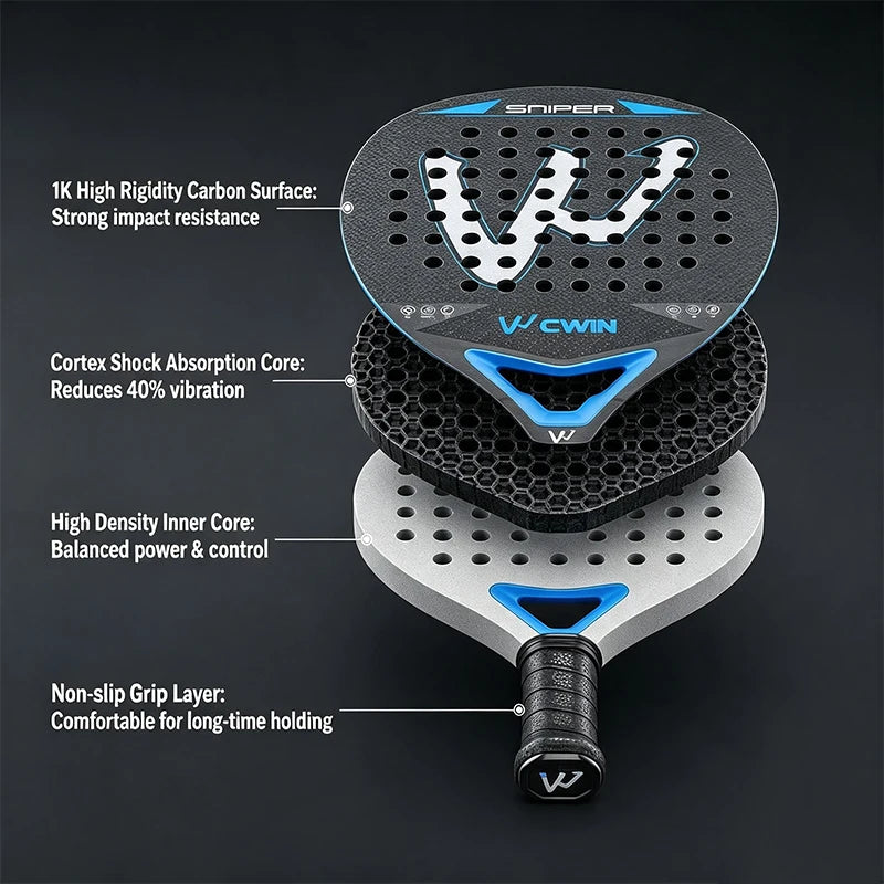 Cwin Carbon Fiber Padel Racket