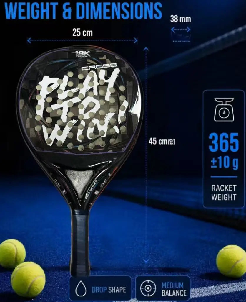 Carbon Fiber Padel Racket 46 cm